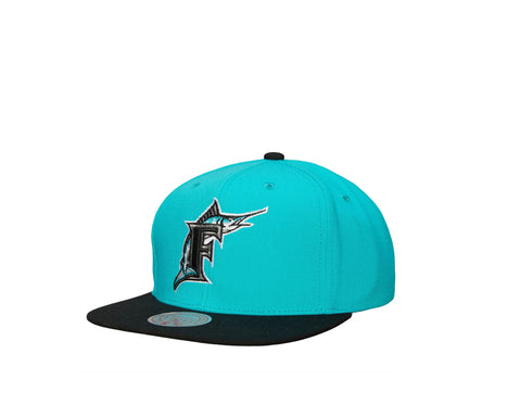 Florida Marlins Mitchell & Ness Cooperstown Collection Evergreen Snapback  Hat - Teal